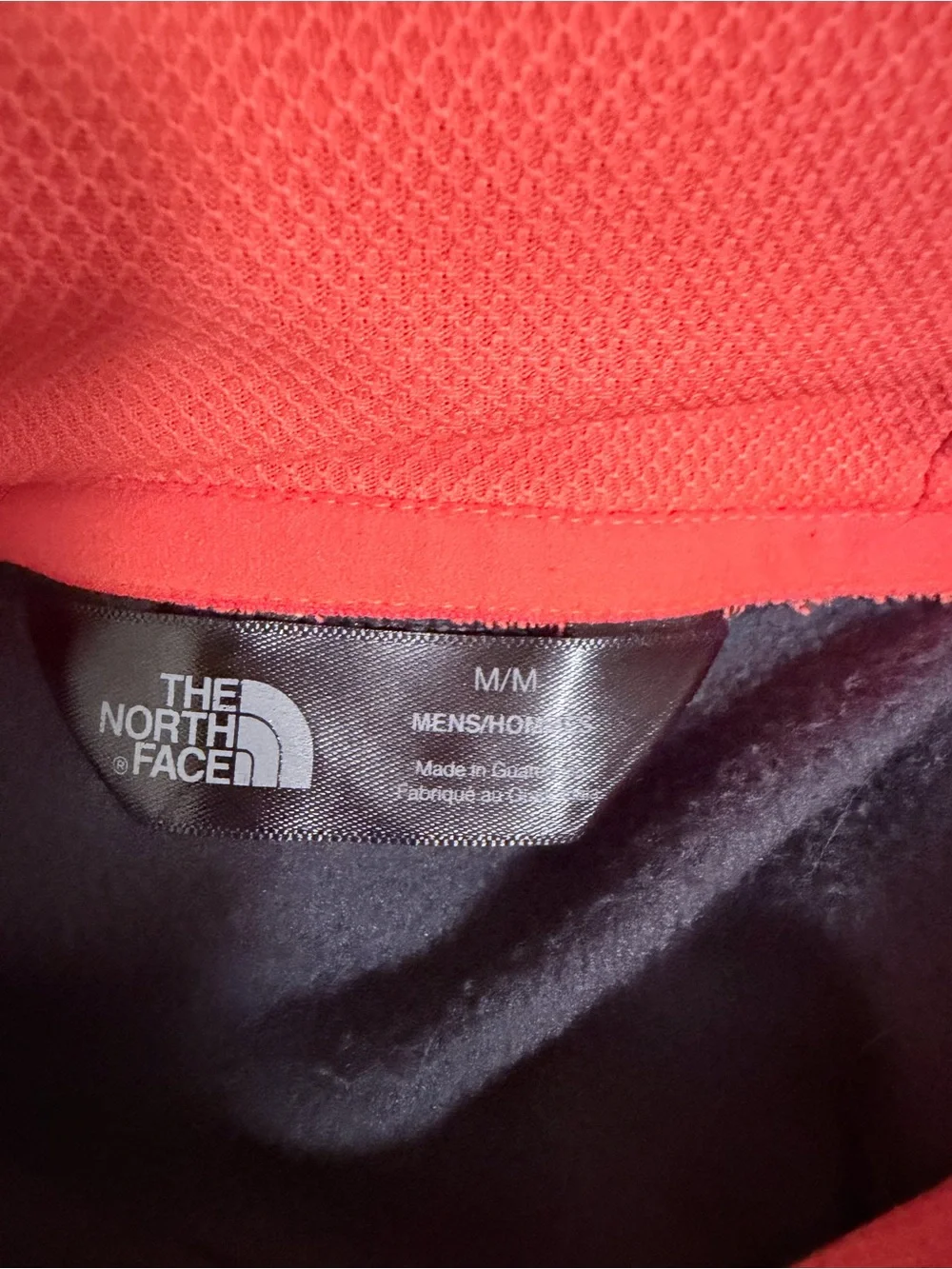 The North Face Charcoal Hoodie with Orange Logo & Lining